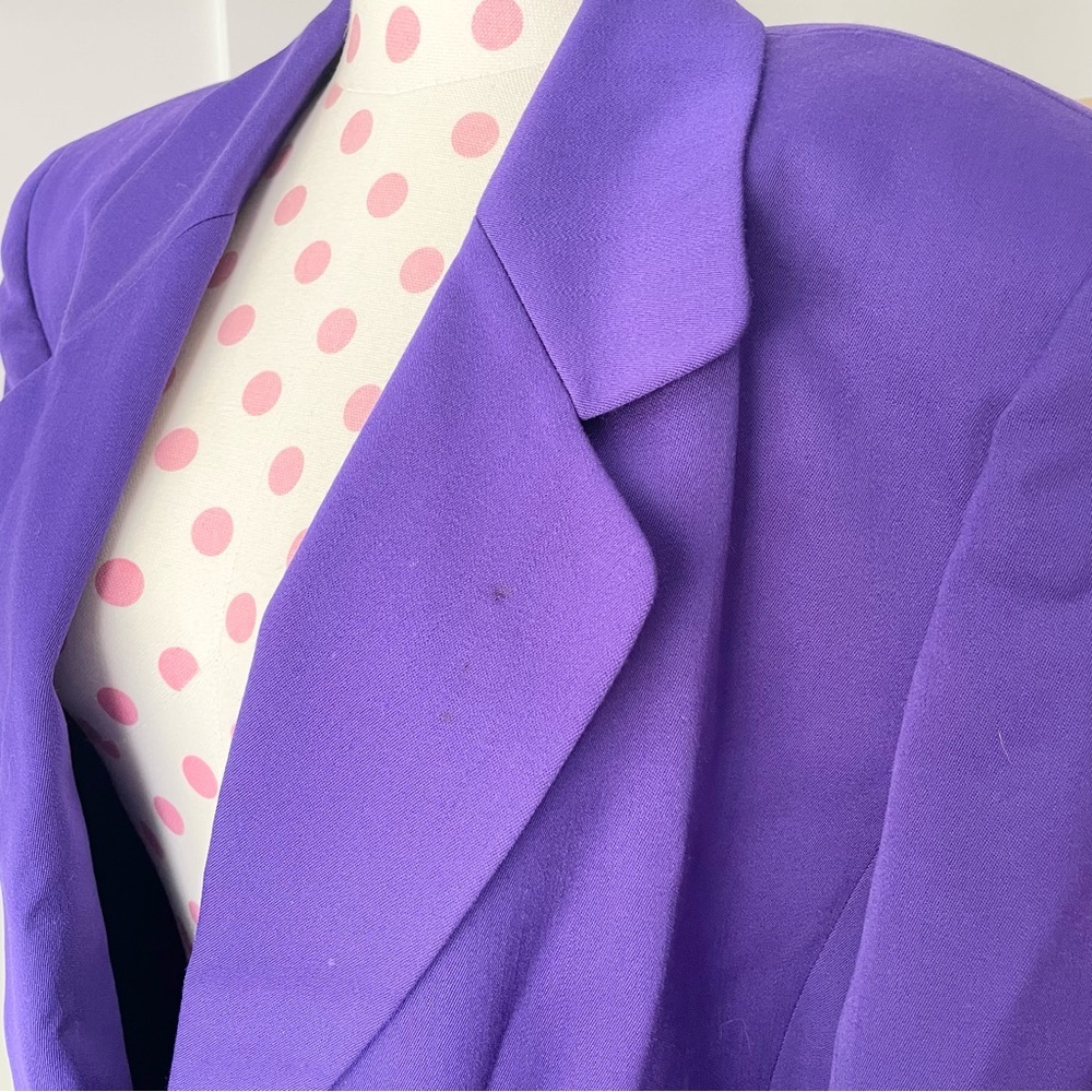 Dana Buchman Wool Blazer Vintage Purple Gold Size 8 Women’s - Picture 5 of 11